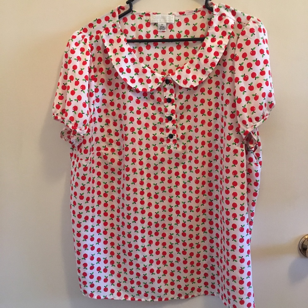 Forever 21+ cherry print peter pan collar blouse